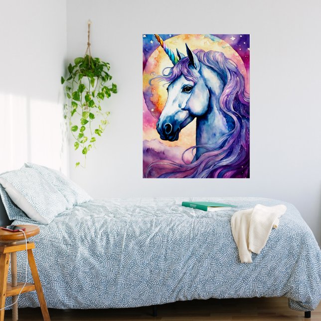 Cosmic Purple Unicorn Glossy Poster (Creator Uploaded)