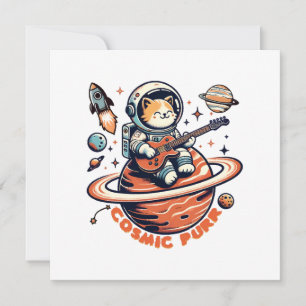 Cosmic Purr - Astro Guitarist Cat