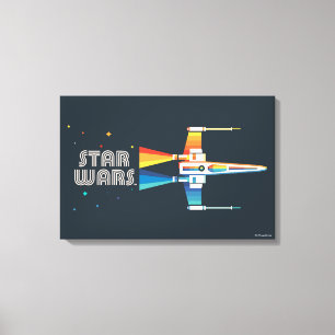 Cosmic Rainbow X-Wing Starfighter Canvas Print
