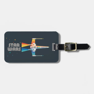 Cosmic Rainbow X-Wing Starfighter Luggage Tag