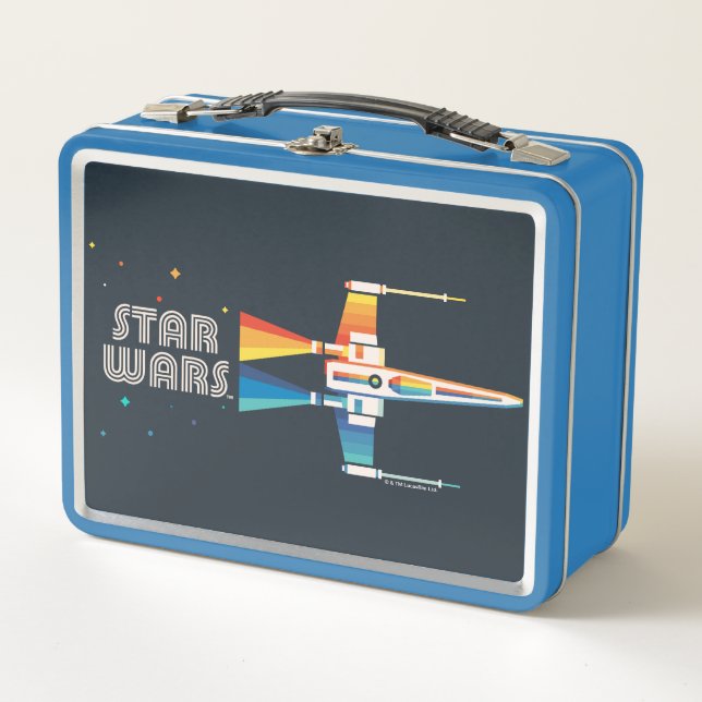Cosmic Rainbow X-Wing Starfighter Metal Lunch Box (Front)