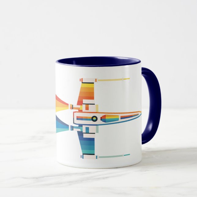 Cosmic Rainbow X-Wing Starfighter Mug (Front Right)