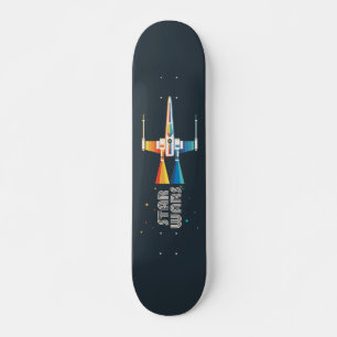 Cosmic Rainbow X-Wing Starfighter Skateboard
