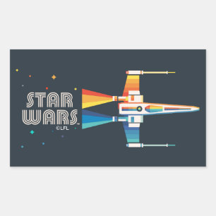 Cosmic Rainbow X-Wing Starfighter Sticker