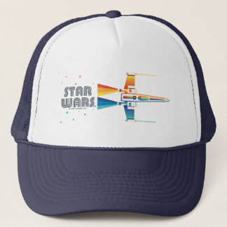 Cosmic Rainbow X-Wing Starfighter Trucker Hat