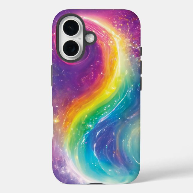 Cosmic Rainbow Yin Yang Water Nebula Dreams Case-Mate iPhone Case (Back)