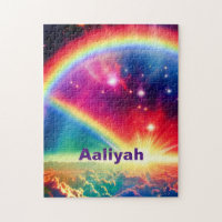 Cosmic Rainbows Over Fantasy Indigo Clouds Scene