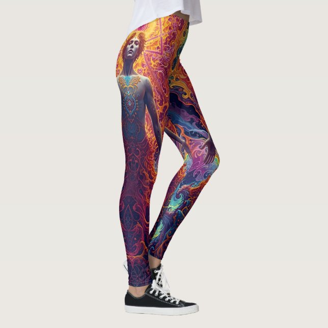 Cosmic Rebirth Leggings – Psychedelic Visionary Ar (Right)