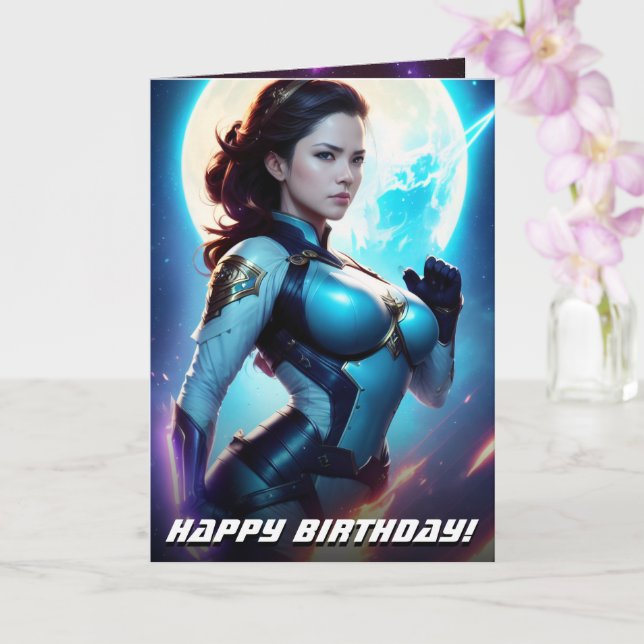 Cosmic Retro 50's Sci-Fi Nova Space Ranger Card (Orchid)