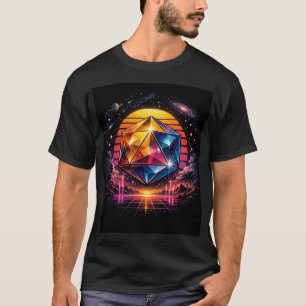 Cosmic Retro Futuristic Icosahedron T-Shirt
