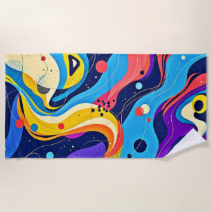 Cosmic Rhythm Art Beach Towel