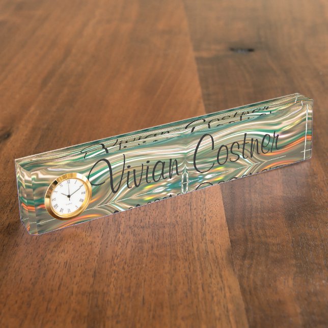 Cosmic River Liquid Crystal Desk Name Plate (Side)