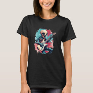 Cosmic Rocker Alien with Electric Guitar for Adult T-Shirt