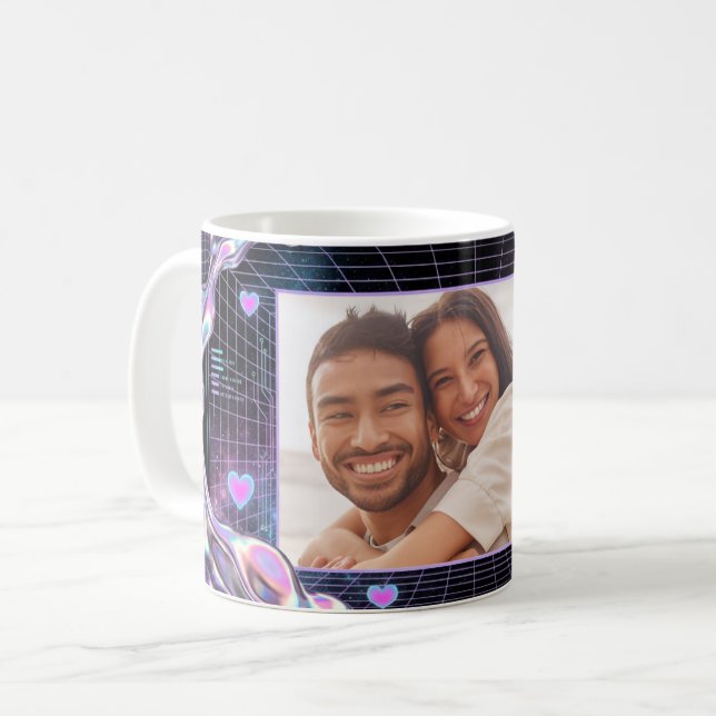 Cosmic Romance Digital Love Valentine's Card Coffee Mug (Front Left)