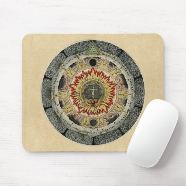 Cosmic Rose Mandala Mouse Pad (With Mouse)