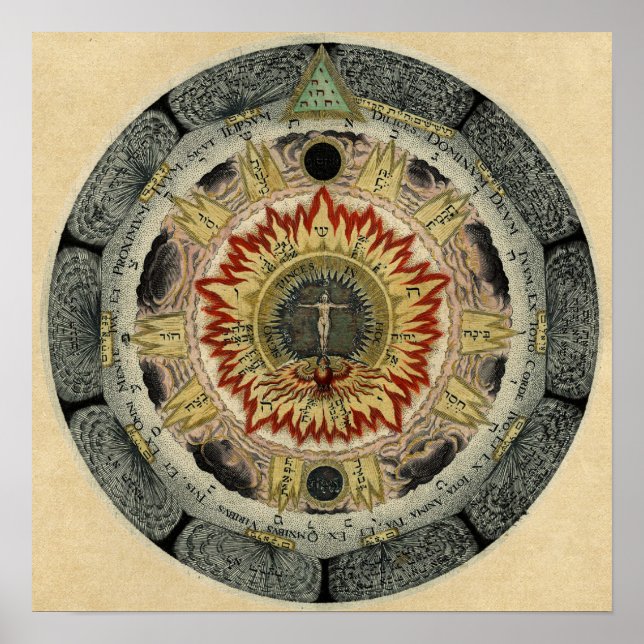 Cosmic Rose Mandala Poster (Front)