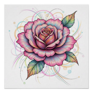 Cosmic Rose Poster