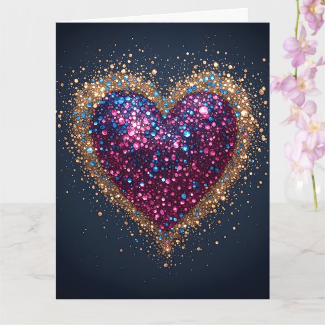 Cosmic Sacred Heart Card (Orchid)