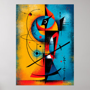 Cosmic Samurai – Modern Abstract Geometric Wall Poster