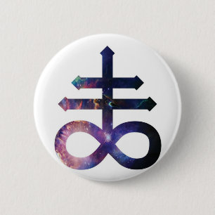 Cosmic Satanic Cross 2 Inch Round Button