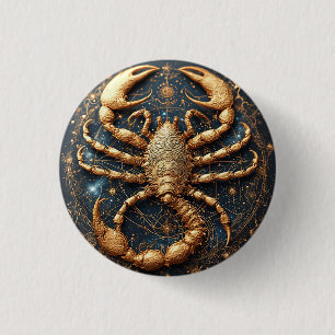 🦂 Cosmic Scorpion Mandala For Astrology Lovers 1 Inch Round Button