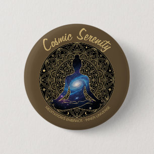 Cosmic Serenity Meditation – Galaxy Mandala  2 Inch Round Button