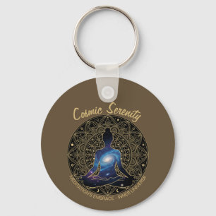 Cosmic Serenity Meditation – Galaxy Mandala  Keychain