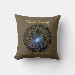 Cosmic Serenity Meditation – Galaxy Mandala Throw Pillow