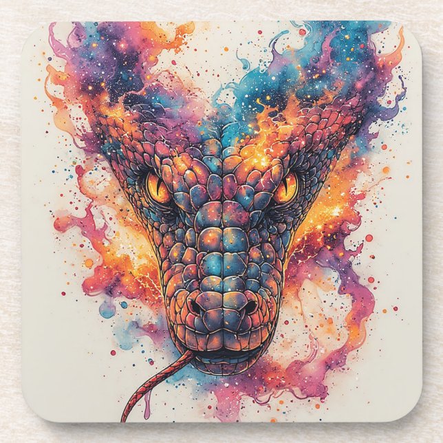 Cosmic Serpent with Glowing Scales Coaster (Front)