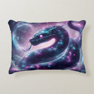 Cosmic Serpent Zodiac Galaxy Astrology Accent Pillow