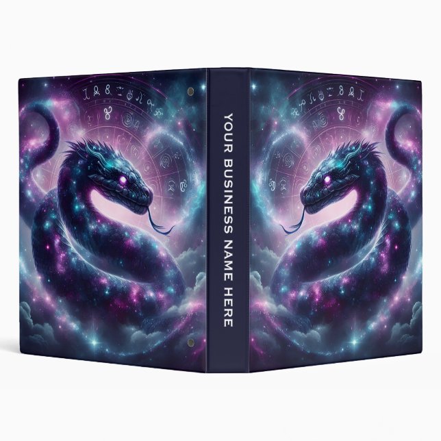 Cosmic Serpent Zodiac Galaxy Astrology Binder (Background)