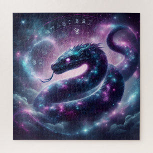 Cosmic Serpent Zodiac Galaxy Astrology Jigsaw Puzzle