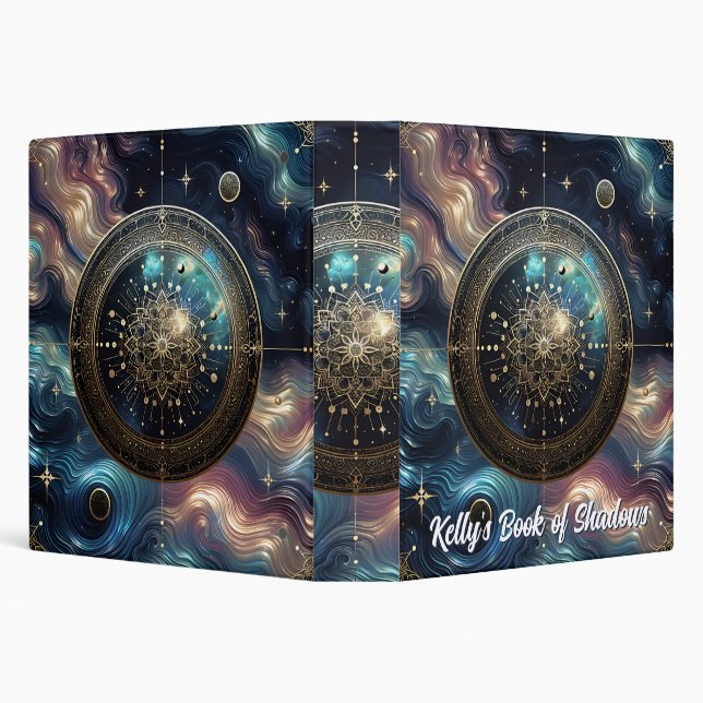 Cosmic Shield Blue Space Abstract Book of Shadows Binder (Background)