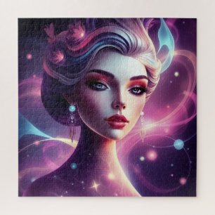 Cosmic Siren's Gaze - Enchanting Fantasy Dream Jigsaw Puzzle