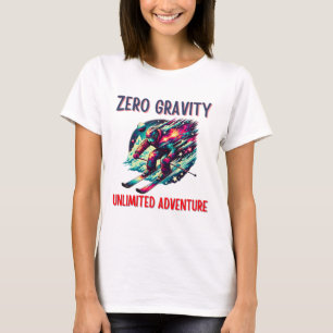 Cosmic Skier in Galactic Adventure T-Shirt