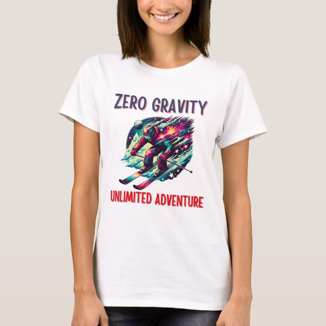 Cosmic Skier in Galactic Adventure T-Shirt (Front)
