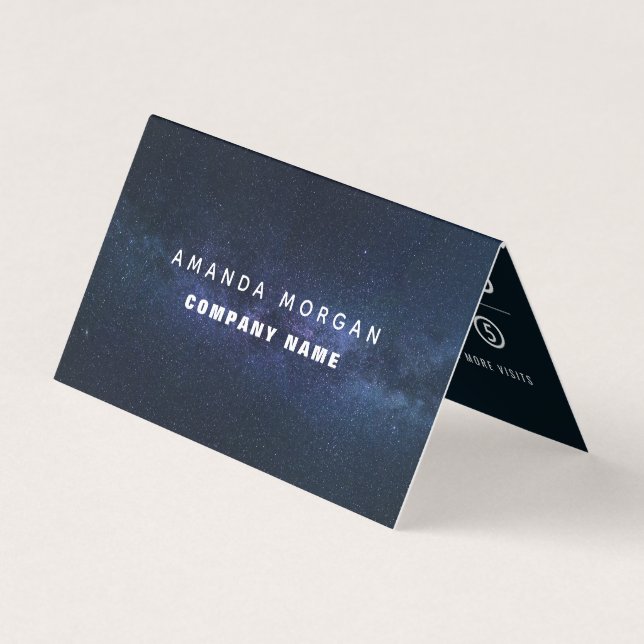 Cosmic Sky, Modern Double Loyalty Business Card (Front)