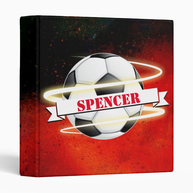 Cosmic Soccer Ball Personalized Binder (Front/Spine)