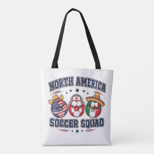 Cosmic Soccer Stars Alien & Skeleton Football Tote Bag
