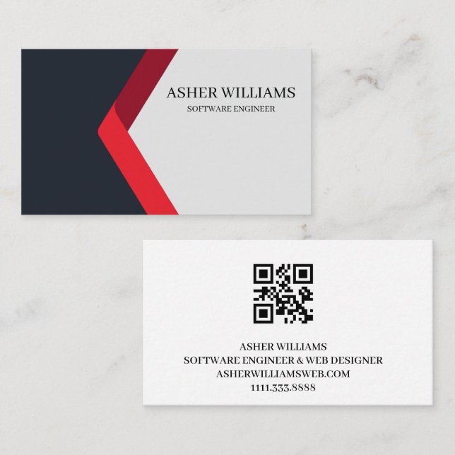 Cosmic Software Engineer Computer IT QR Code Busin Business Card (Front/Back)