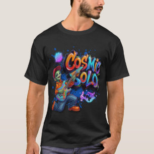 Cosmic Solo Alien Guitar Player Space Music Art T-Shirt