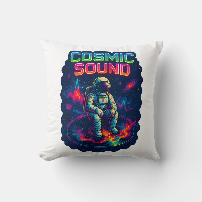 Cosmic Sound Throw Pillow (Front)