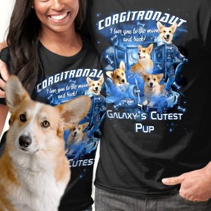 Cosmic Space Add Pet Name and Photos Bootleg Style T-Shirt