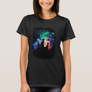 Cosmic Space Cat Family Cats 2 T-Shirt