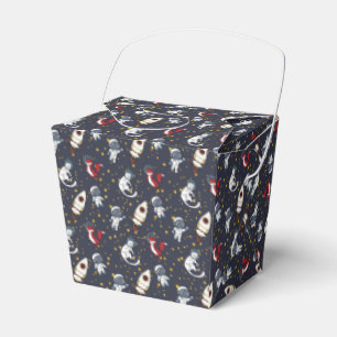 Cosmic space man fox cat stars pattern favor box