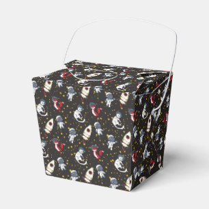 Cosmic space man fox cat stars pattern favor box