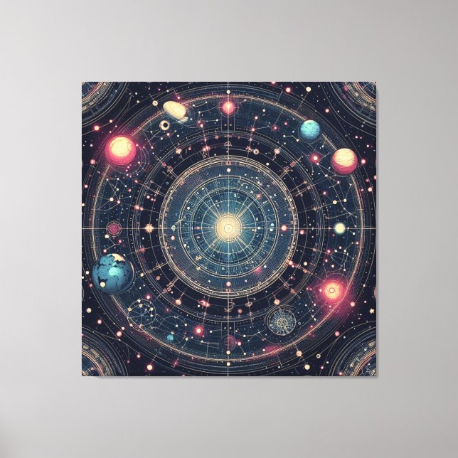 Cosmic Space Odyssey Canvas Print (Front)