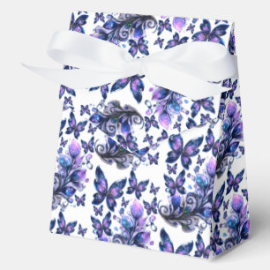 Cosmic Sparkle Butterflies Pattern Tent Favor Box