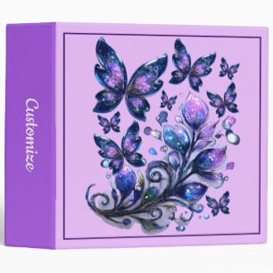 Cosmic Sparkle Butterflies Pink Binder