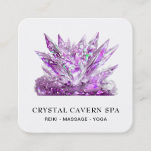*~* Cosmic Sparkling Magical Magenta Crystal QR Square Business Card